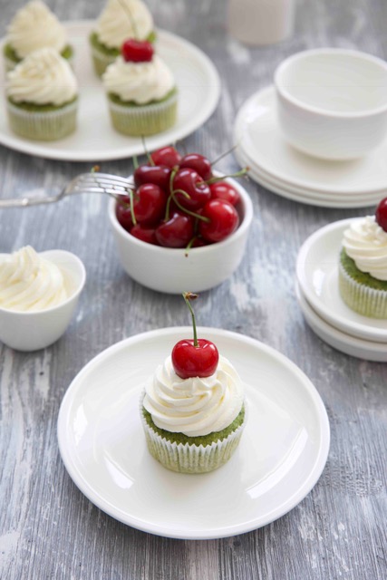 Green Cupcakes mit Dinkelmehl