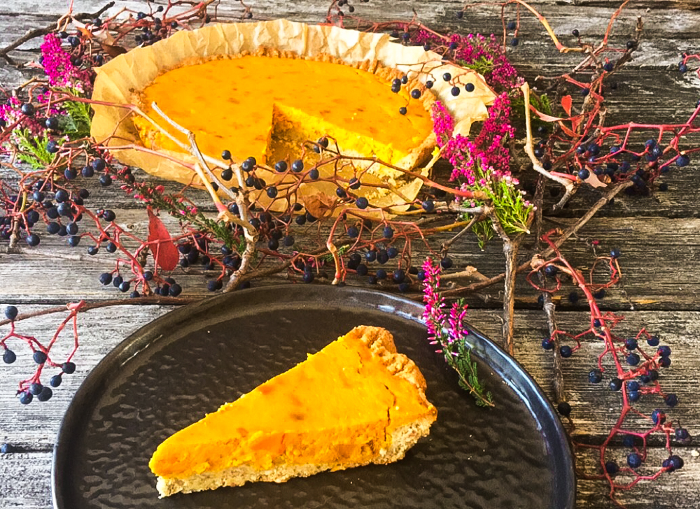 Kürbis-Pie (Pumpkin-Pie) Low Carb: herzhafter Mürbeteig, samtige ...