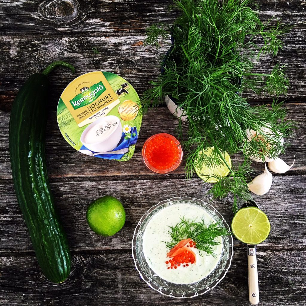 Eiskalte Joghurt-Suppe und ein Fitness-kartoffelslat, LC und lecker!