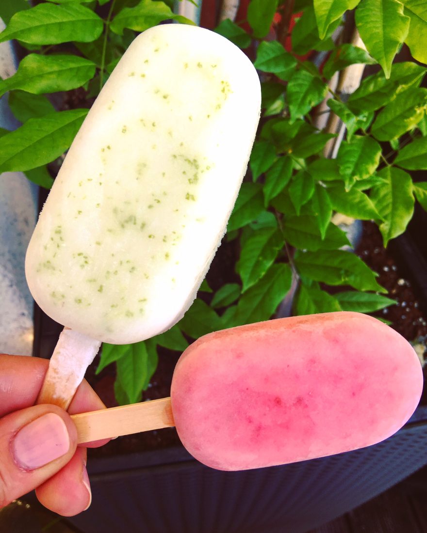 Eis am Stiel Limette-Kokos-Erdbeer low carb, kaum Zutaten und superschnell!