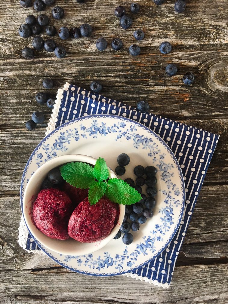 Tee-Sorbet Blaubeere, ganz einfach ohne Eismaschine
