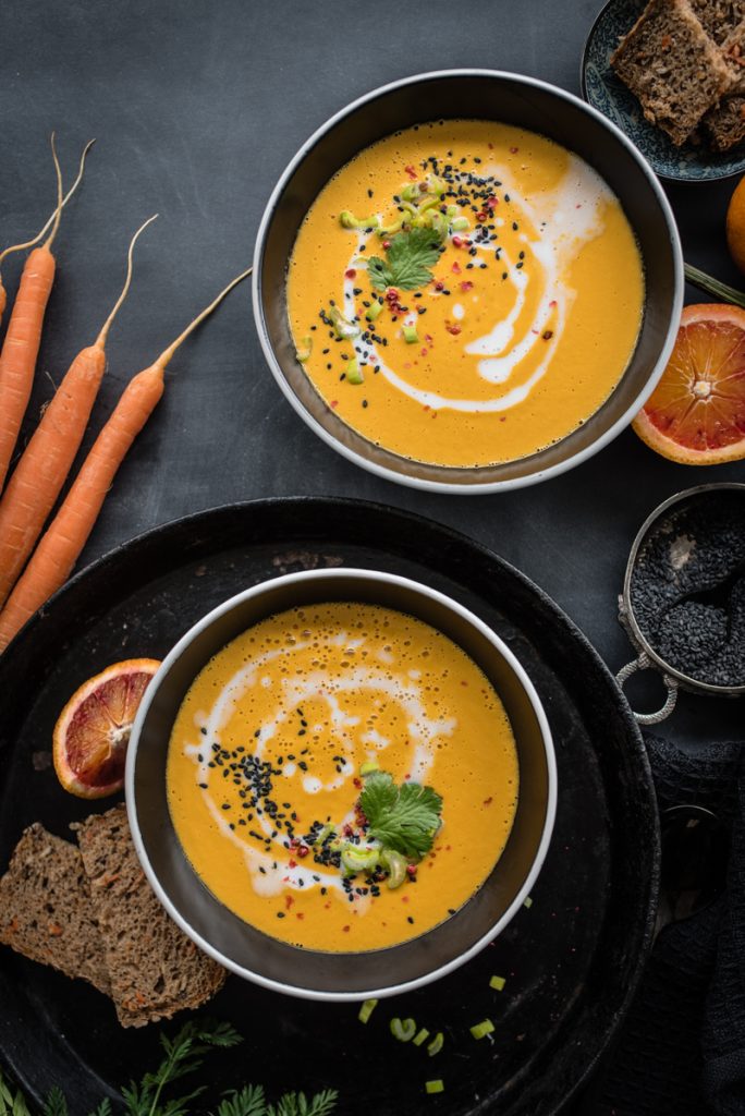 Karottensuppe mit Orangensaft