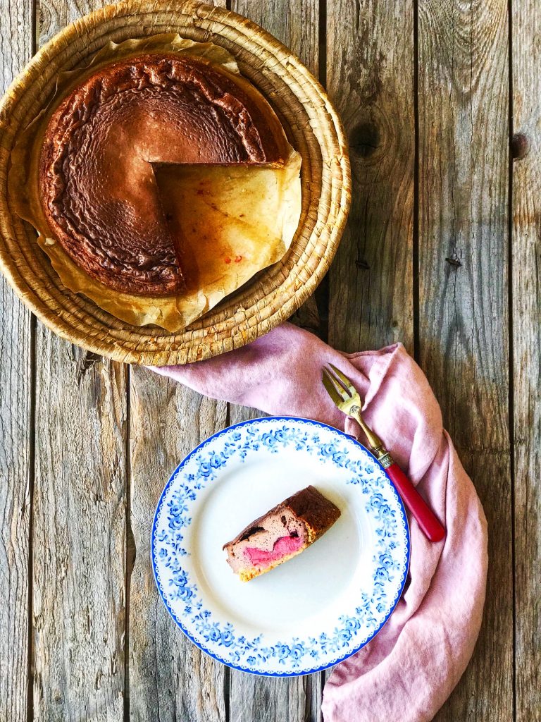 Schoko Käsekuchen mit Erdbeeren