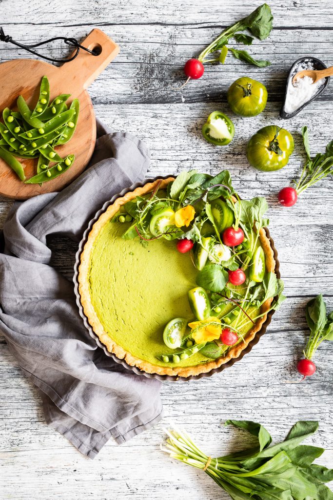 Quiche mit Bärlauch in der Form