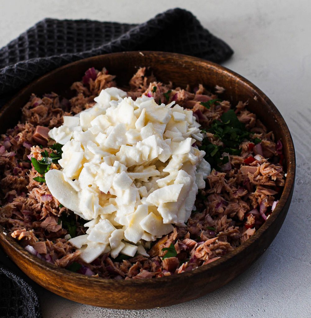 Thunfisch mit Kokosraspeln Zubereitung Mix