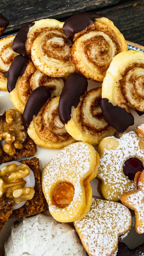 Schnelle und einfache Zimtschnecken Plätzchen Nahaufnahme