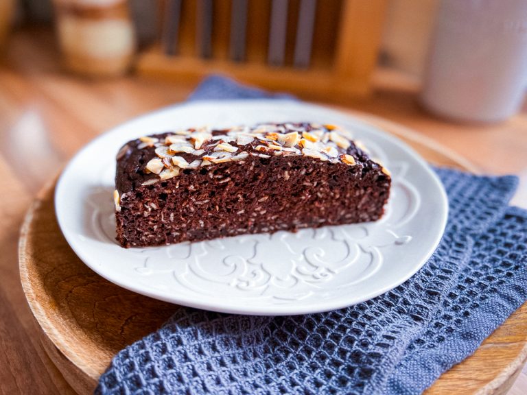 Schoko Haferflocken Kuchen Anschnitt