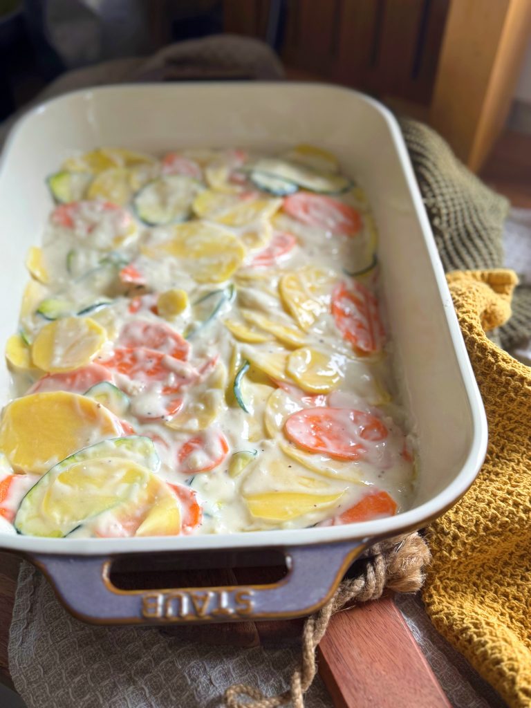 Gemüseauflauf in Parmesansoße