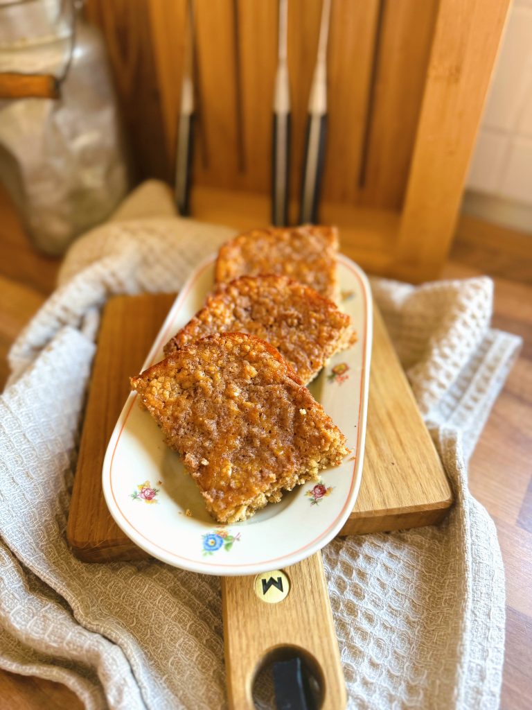 Fettarme Apfel-Zimt-Schnitten ohne Mehl