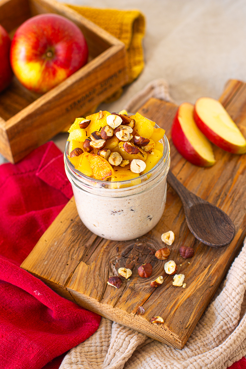 Apfelstrudel Overnight Oats ais dem Weckglas