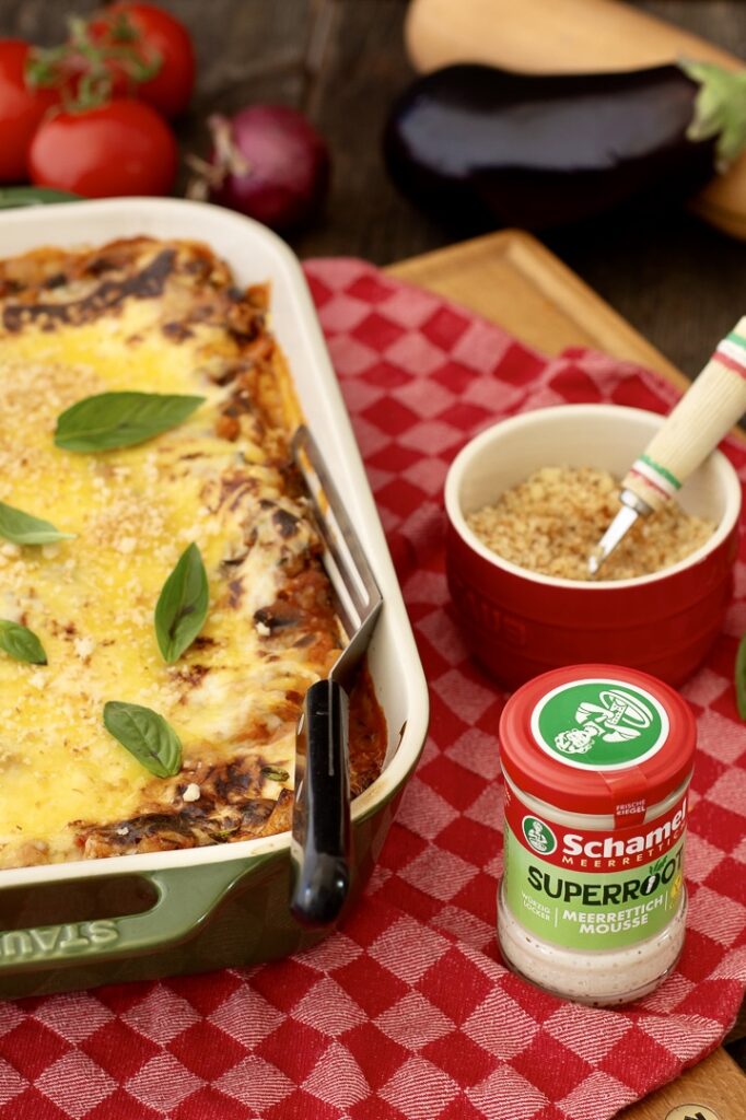 Herbstliche Gemüselasagne mit Panko